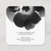 白モダンエレガント花の模様 スクエア名刺 (裏面)