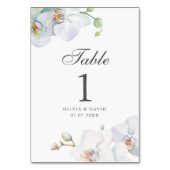 白モダンエレガント蘭の結婚テーブル番号 テーブルナンバー (正面)