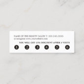 白モダンエレガント赤いハート ロイヤリティカード (裏面)