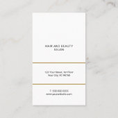 白モダンエレガント金はさみ美容師 名刺 (裏面)