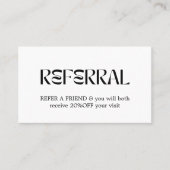 白モダンエレガント金ゴールドフェイクハート美しい参照 紹介カード (正面)