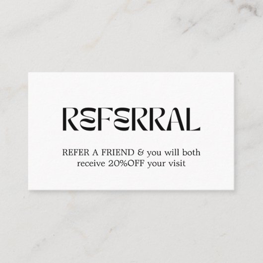 白モダンエレガント金ゴールドフェイクハート美しい参照 紹介カード (正面)