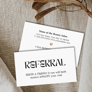 白モダンエレガント金ゴールドフェイクハート美しい参照 紹介カード