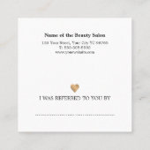 白モダンエレガント金ゴールドフェイクハート美しい 紹介カード (裏面)