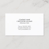 白モダンエレガント金ゴールドフェイクモノグラム弁護士 名刺 (裏面)