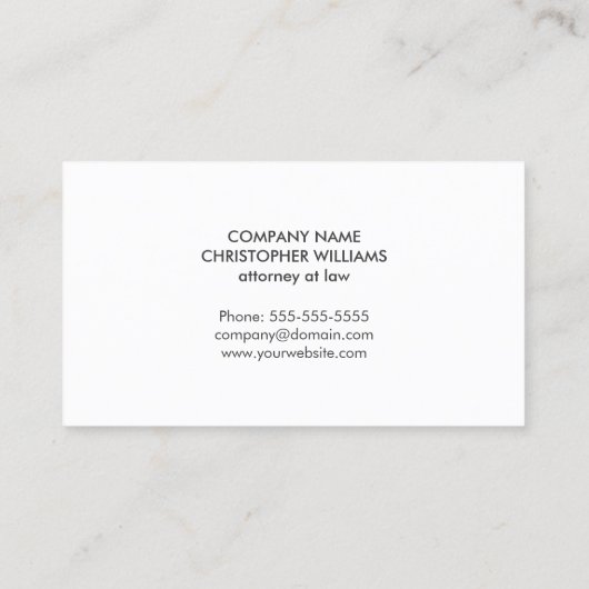 白モダンエレガント金ゴールドフェイクモノグラム弁護士 名刺 (裏面)