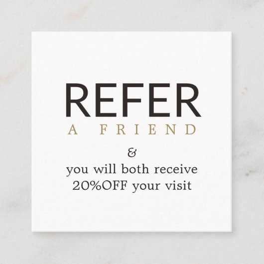 白モダンエレガント金ゴールドフェイク美しい紹介 紹介カード (正面)