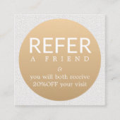 白モダンエレガント金ゴールドフェイク美しい紹介 紹介カード (正面)