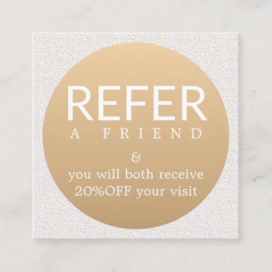 白モダンエレガント金ゴールドフェイク美しい紹介 紹介カード (正面)