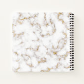 白モダンエレガント金ゴールド大理石名 – ノートブック (裏面)