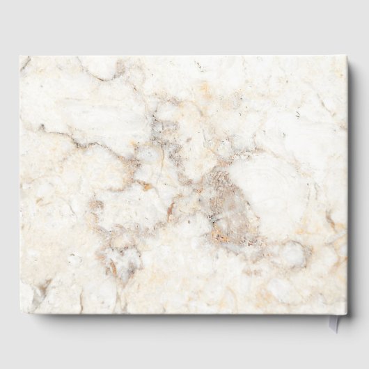 白モダンエレガント金ゴールド大理石結婚 ゲストブック (裏面)