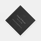 白モダンエレガント黒お礼結婚は スタンダードランチョンナプキン (角)