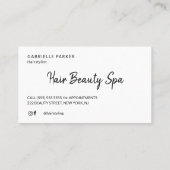 白モダンエレガント黒と美容師 名刺 (裏面)