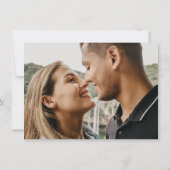 白モダンエレガント黒の写真結婚 サンキューカード (裏面)