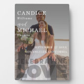 白モダンエレガント黒の写真結婚 フォトプラーク (正面)