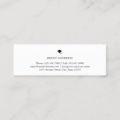 白モダンエレガント黒の卒業式の名刺 スキニー名刺 (裏面)