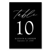 白モダンエレガント黒の斑点が結婚ある テーブルナンバー (正面)
