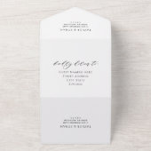 白モダンエレガント黒の結婚写真 オールインワン招待状 (外側)