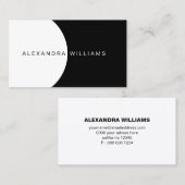 白モダンエレガント黒 名刺 (正面/裏面)