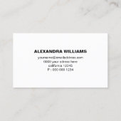 白モダンエレガント黒 名刺 (裏面)