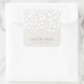 白モダンエンボスルッ葉ク スクエアシール (バッグ)