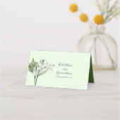 白モダンカエレガントラ・リリー結婚ズ プレイスカード (裏面)