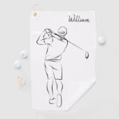 白モダンカッコいい名の追加カスタマイズMens ゴルフタオル (インサイチュ)