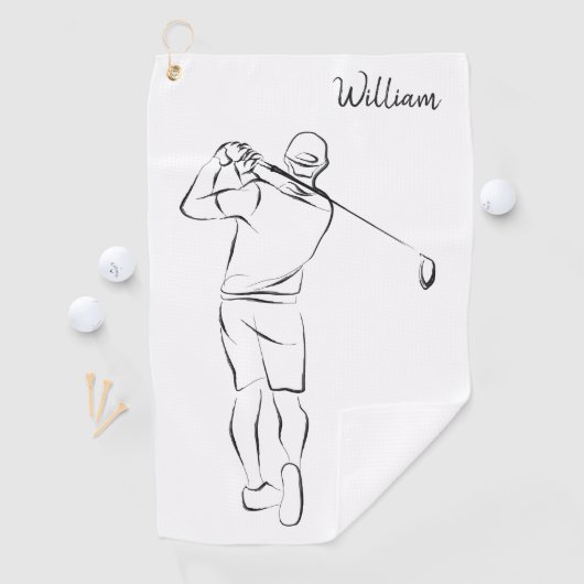 白モダンカッコいい名の追加カスタマイズMens ゴルフタオル (インサイチュ)