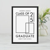 白モダンクラス25写真卒業 案内状 (スタンド正面)