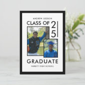 白モダンクラス25写真卒業 案内状 (スタンド正面)