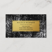 白モダングランジ金スタイリッシュ属フェイク金ゴールド 名刺 (裏面)