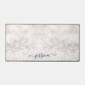 白モダングリッタースクリプト名 デスクマット (正面)