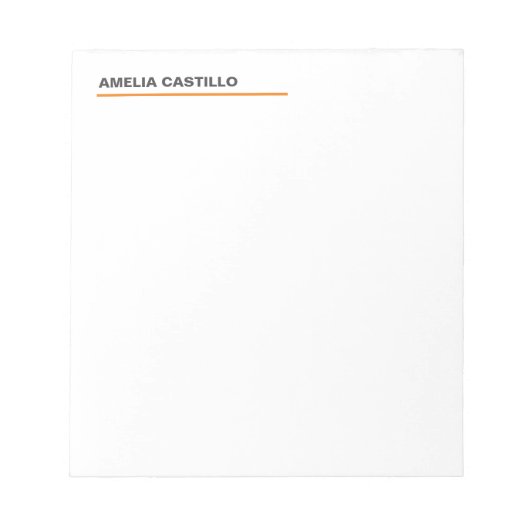 白モダンコンテンポラリーエレガント印 ノートパッド (正面)