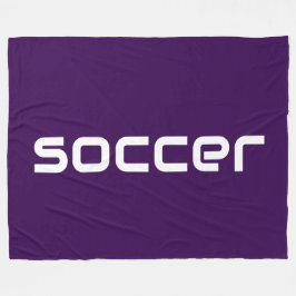 白モダンサッカー文字オン深いパはっきりしたープル フリースブランケット