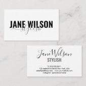 白モダンシック署名 名刺 (正面/裏面)