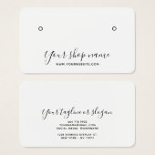 白モダンシンプルスタッドイヤリング表示カード (正面&裏面)