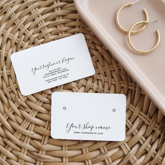 白モダンシンプルスタッドイヤリング表示カード