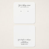 白モダンシンプルスタッド耳飾り表示正方形 (正面&裏面)