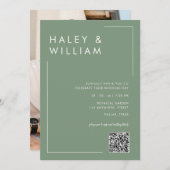 白モダンシンプルミニマル結婚ラスト 招待状 (正面/裏面)