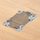 白モダンシンプル牡丹結婚病 アクリル招待状 (レイダウン)