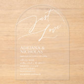 白モダンシンプル結婚 アクリル招待状 (正面)