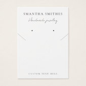 白モダンジュエリーネックレスイヤリングディスプレイカード (正面)