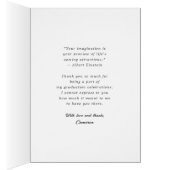 白モダンスケッチ卒業キャップ写真ありがとう (内側 (右))