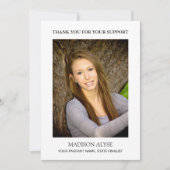 白モダンスタイリッシュのPageantありがとう写真 サンキューカード (正面)