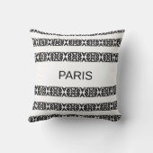 白モダンスタイリッシュ黒のパリスの書道 クッション (裏面)