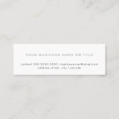 白モダンストライプフェイクのエレガント金ゴールド スキニー名刺 (裏面)