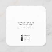 白モダンタイポグラフィはっきりしたイヤリングディスプレイ スクエア名刺 (裏面)