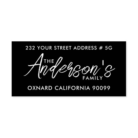 白モダンタイポグラフィオンブラック ラバースタンプ (インプリント)