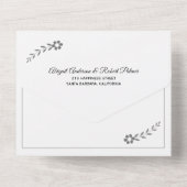 白モダンタイポグラフィグレ結婚イ オールインワン招待状 (裏面)