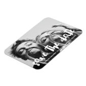 白モダンタイポグラフィ日付磁石の保存 マグネット (左側)